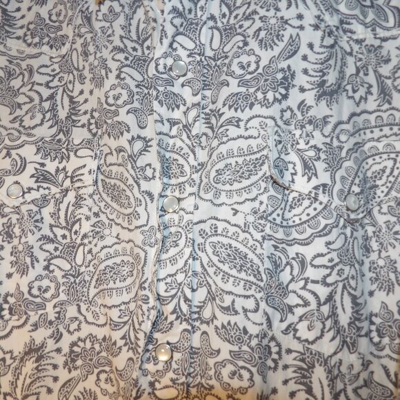 Drysdale's Pearl Snap Paisley Western Wear Shirt Sz LT - Picture 4 of 7